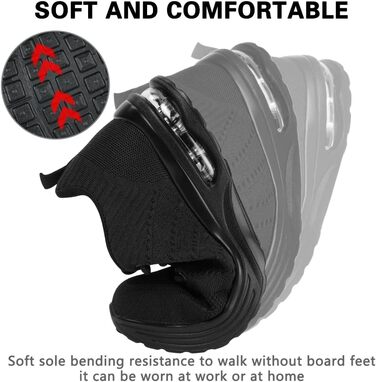 Черевики безпеки OFFCUP для чоловіків, Легкі робочі черевики, Спортивні черевики з металевим носком, Робочі кросівки з дихаючою та протиковзкою підошвою, з повітряною подушкою, зручні 45 EU