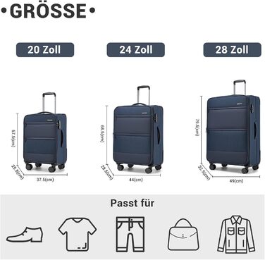 Розширюваний валіза British Traveller, 100L, тканинний, з TSA замком, 79.5x49x32.5 см (Блакитний)
