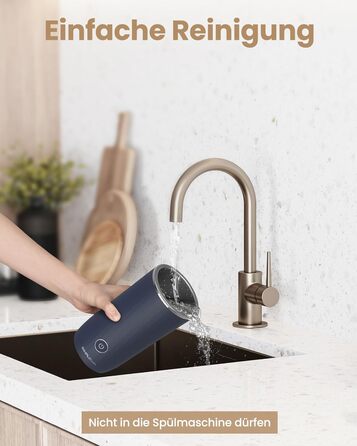 Електричний спінювач молока SIMPLETASTE 4-в-1: гарячий та холодний спінений молочний напій, підігрів молока, приготування какао, антипригарне покриття, автоматичне вимкнення, тиха робота, BPA-free, для капучино та лате з насадкою для збивання