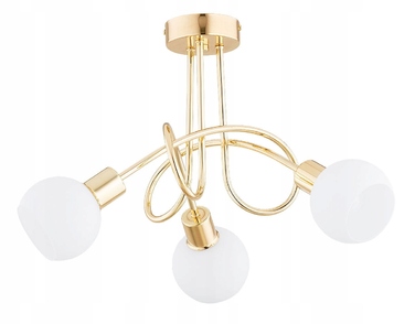 Стельовий світильник Eryka, 3xE14, золотий з білими плафонами, Alfa 28733