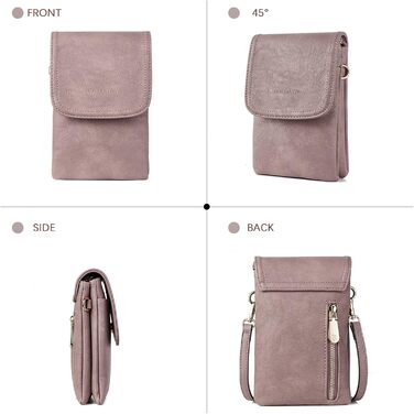 Сумка-клатч BOSTANTEN Klein через плече, сіра (A-11-lila) з PU шкіри для жінок, мобільна сумка з гаманцем