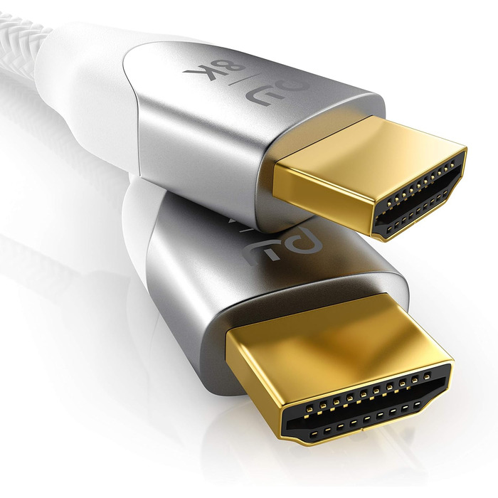 HDMI кабель 2.1 8K (3,0м) - білий, підтримка 8K@60Hz, 4K@120Hz, HDR, ARC, PS4, PS5, Xbox, Blu-Ray