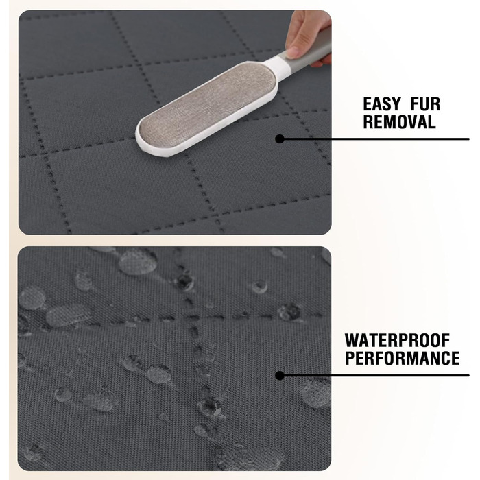 Водонепроникний килимок для собак середнього розміру - килимок для собак, який можна прати, захист дивану від собак, котячий килимок, пухнастий та м'який, захисний килимок для дивану, Французький дуб (сірий, 102 x 127 см)