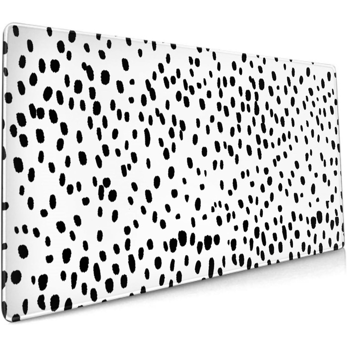 Килимок для миші Japanisches Mauspad, 90 x 40 см, в стилі аніме, арт-дизайн, великий килимок для геймінгу, клавіатури, для дому та офісу (XX-Large, чорний, білий, у горошок)