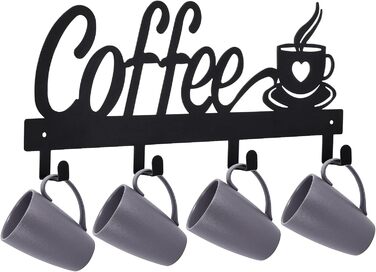 CUKE2BEET Wall-Mounted Coffee Cup Holder – Cup Organizer for Coffee Bar, Kitchen Utensils