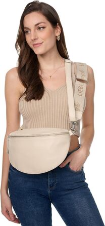 Сумка поясна жіноча Frentree® зі шкіри, Італія, крос-боді, чорна, срібна фурнітура, велика (MAXI)