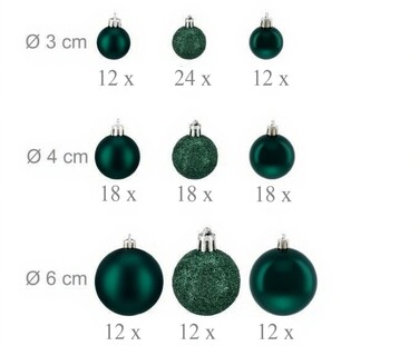 Relaxdays Set of 138 Christmas Baubles