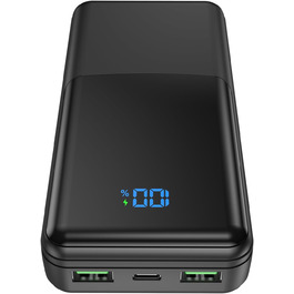 Power Bank Coblob 27000mAh з LED дисплеєм, 3 виходи, 2 входи, чорний