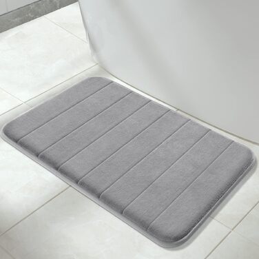 Килимок для ванної кімнати Yimobra з ефектом пам'яті (Memory Foam), м'який та гігроскопічний, протиковзкий, сірий, 50 x 80 см