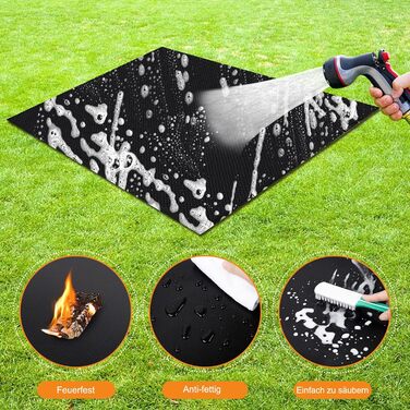 Килимок під гриль WOCVRYY 130x160 см: захист від вогню, повторне використання, антипригарний, легкий у чищенні