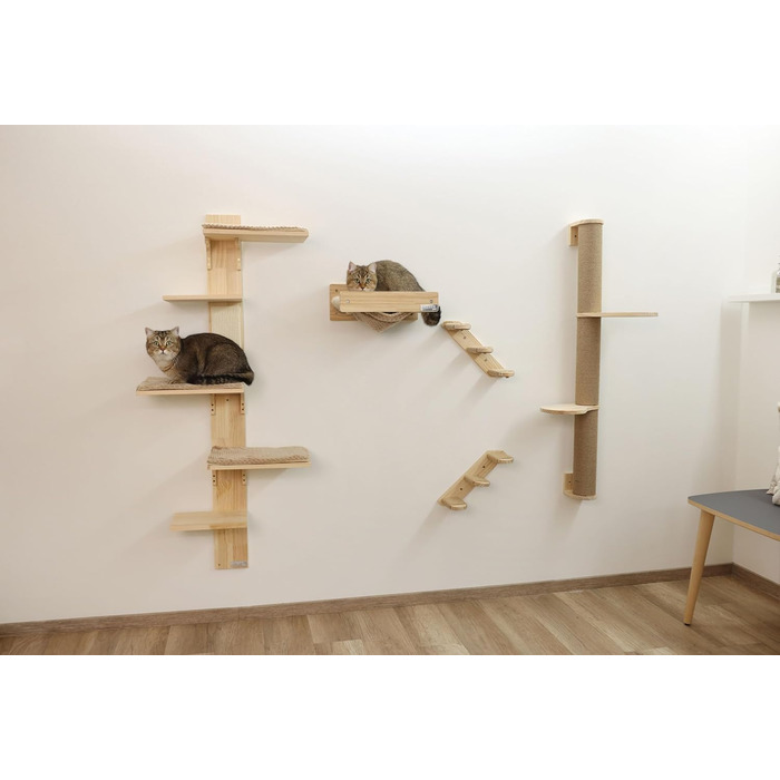 Гамак для кота Kerbl Timber, 38x33,5x16 см, до 6 кг, з м'якого плюшу, для кріплення на стіні, знімний чохол, іграшка для кота