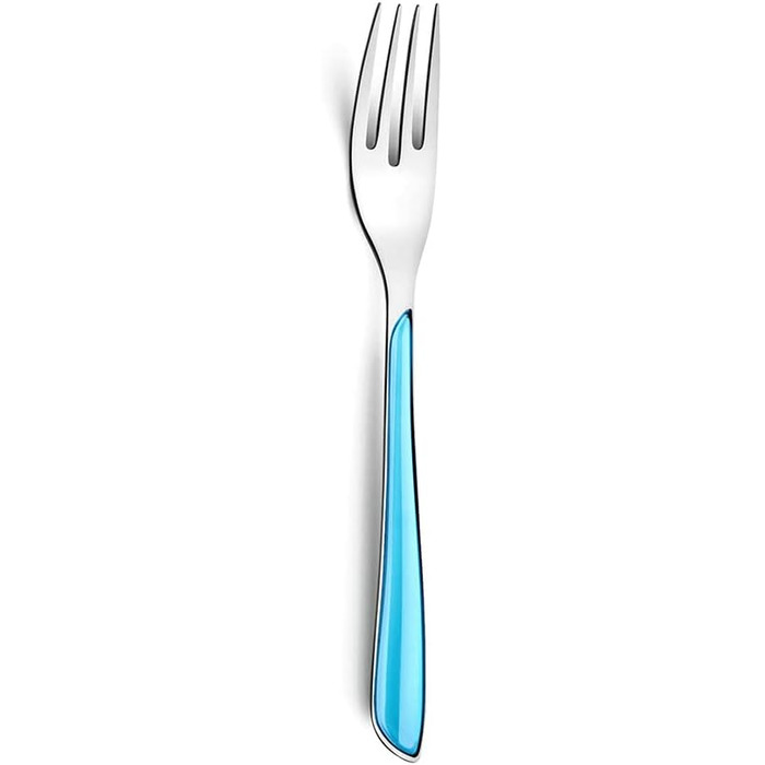 Amefa ECLAT Cutlery Set Turquoise Dining Cutlery 24-Piece for 6 People Stainless Steel Rust-Proof High-Quality Plastic Handle Shells Dishwasher-Safe Cutlery Set 6 People Camping Cutlery