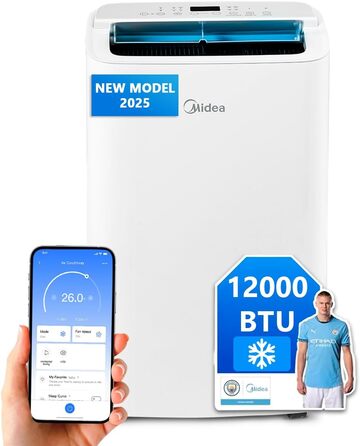 Вентилятор Midea FZ10-17JR Elegant Tower з пультом керування (нова модель 2025) | 12000 BTU | 3500 Вт