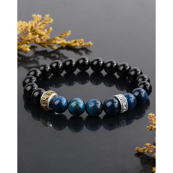 Браслет на руку VGWON для чоловіків з перлами - подарунок на день народження, Новий рік, для підлітків та чоловіків (UVG-BM104S)