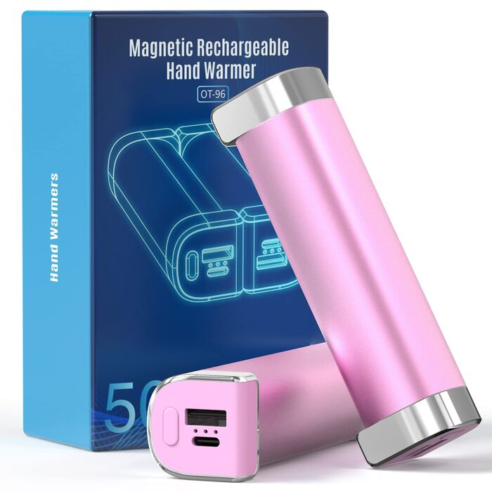 Електричні грілки для рук 5000mAh (2 шт.) - багаторазові, для дітей та дорослих, для активного відпочинку, рожеві