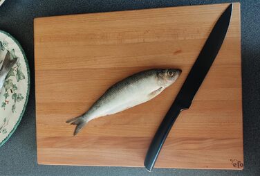 EFO Solid Cutting Board - Solid Chopping Block - Robust Cutting Block - Meat Cutting Board - Bread Board - Large Wooden Kitchen Board - XXL Chopping Block - Made of Beechwood (40x30x4cm)