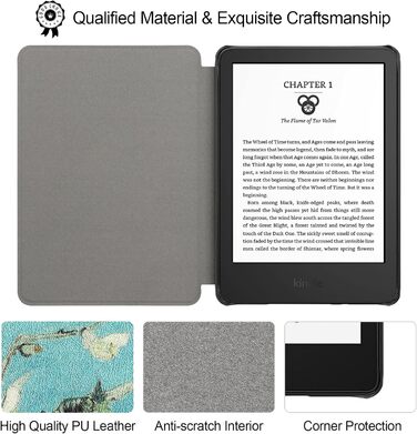 Чохол для Kindle 6' (11-го покоління) 2024/2022 (C2V2L3) - PU шкіра, захисний кейс з авто-вимиканням, Smart Cover, Löwenzahn (Квітка)