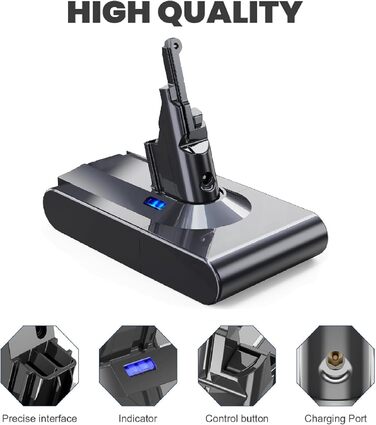 Замінний акумулятор Dyson V10 6.0Ah: сумісний з V10 Absolute Animal Motörhead Fluffy Total Clean. Комплект з фільтром та шурупами