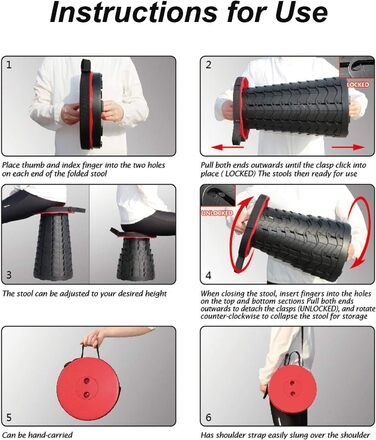 Складаний стілець Deer's Life: портативний, телескопічний, легкий для риболовлі, туризму, саду та відпочинку
