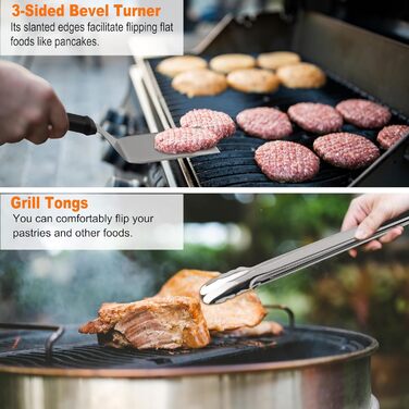 Набір аксесуарів для гриля Grilljoy Plancha: 28 предметів для Blackstone, Teppanyaki, та вогняних плит. Включає прес для смаш-бургерів, шпатель та інші необхідні інструменти.