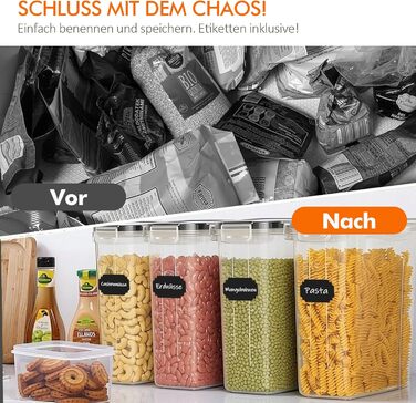 Герметичні контейнери GREELUE для зберігання продуктів 4л (6 шт) - BPA-free, набір для кухні