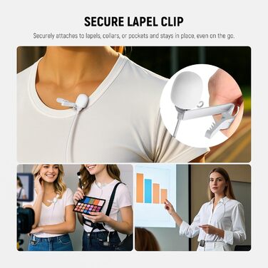 NEEWER Мініатюрний USB-C Лавалерний Мікрофон 2 шт. для iPhone 16 15 Pro Max, Android, Телефонів, Планшетів, ПК. Однонаправлений конденсаторний мікрофон з кабелем 2м (CM5(2 шт. білий) з 3,5 мм TRS роз'ємом)