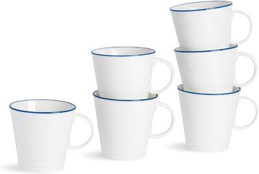 Nicola Spring White Farmhouse Teacups - 300ml - Pack of 6