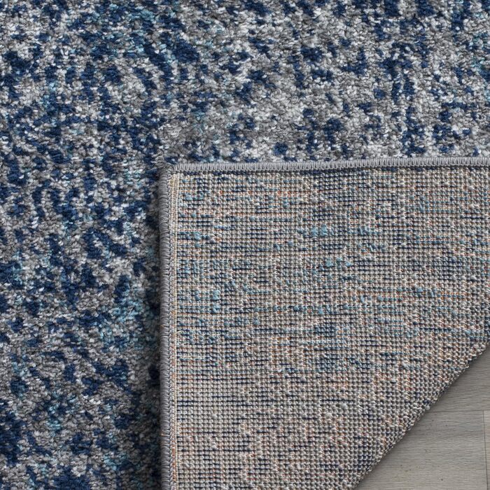 Килим Safavieh Distressed для вітальні, їдальні, спальні - колекція Madison, короткий ворс, морський та срібний, 155 x 229 см