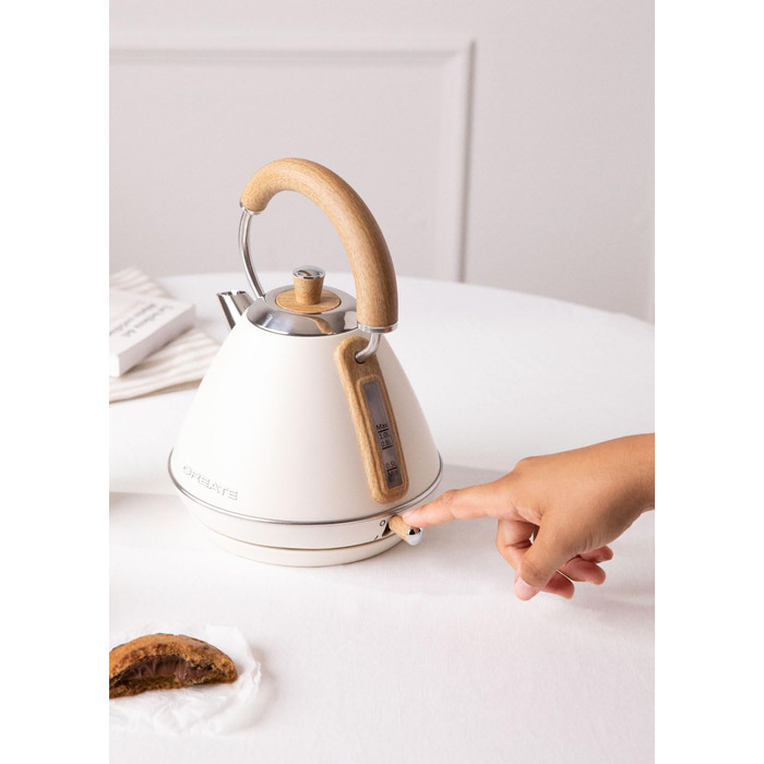 Retro Electric Kettle - 1L Cream White - Fast Boil, Auto Shutoff, Anti-Scale Filter
