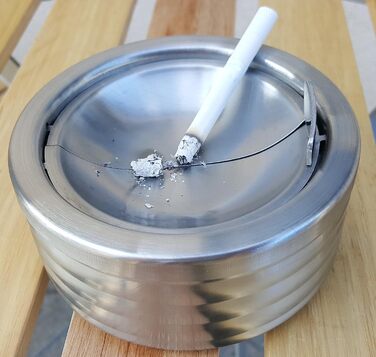 Попільничка з кришкою Bambelaa, нержавіюча сталь, для бару, 1 шт.