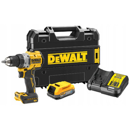 Дриль-викрутач DeWALT DCD800E1T 18V XR PowerStack, 90Нм, комплект з АКБ 1,7Аг