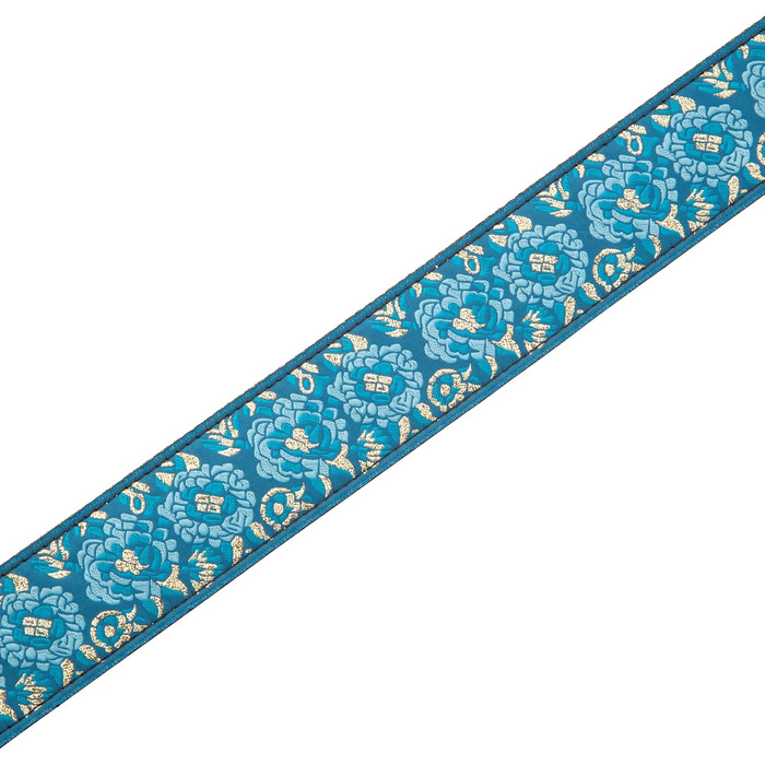 Гітарний ремінь Levy's Leathers M8AS-BLU з дзеркальним малюнком, синій