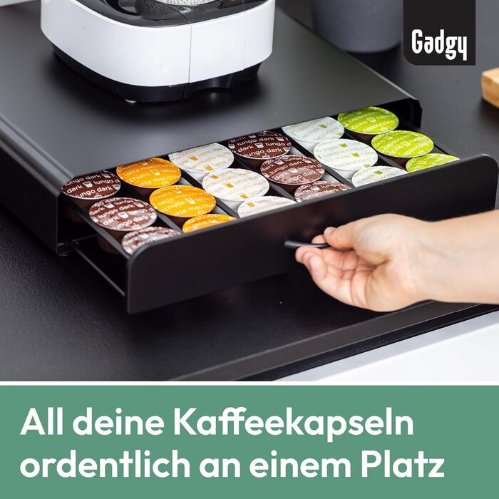 Тримач для капсул Nespresso Gadgy - органайзер для 50 капсул, нержавіюча сталь, чорний