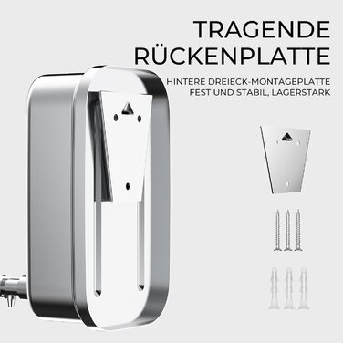 Stainless Steel Wall Mounted Soap Dispenser - 800ml, Hygienic Push Top, Rust-Resistant & Drip-Proof