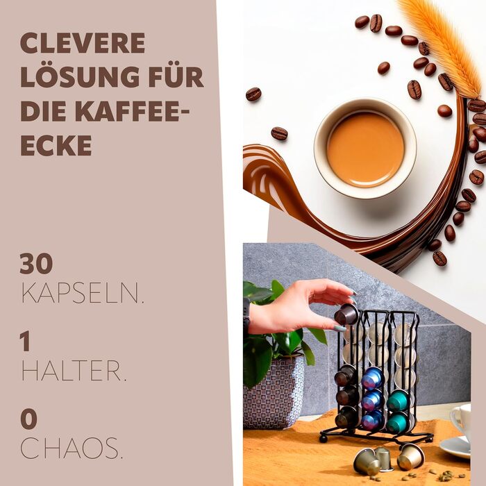 Тримач для капсул Nespresso Bremermann, підставка-диспенсер на 30 капсул, чорний