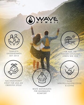 WAVE HAWAII Bathrobe Poncho for Women & Men | Size L, 170-200cm | 100% Cotton Surf Poncho | Velour & Terry Cloth Towel with High Water Absorption | Changing Aid for Adult Beachgoers
