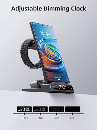 Бездротовий зарядний пристрій для Samsung Galaxy S25 Ultra, S24, Z Fold 6, Z Flip 6, Watch Ultra/8/7/6, Buds - чорний