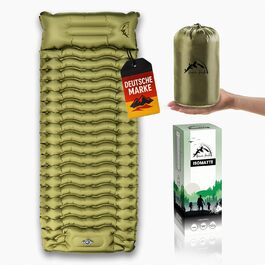 Brave Peak Self-Inflating Sleeping Pad with Pillow - 10cm Thick, Warm, Lightweight & Compact for Outdoor, Trekking & Hiking