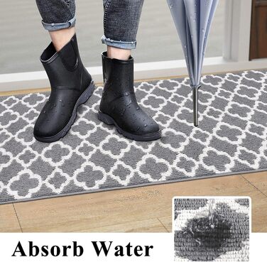 Килимок для підлоги SHACOS з антиковзаючою основою, 50x150 см, сірий - для кухні, вітальні, передпокою