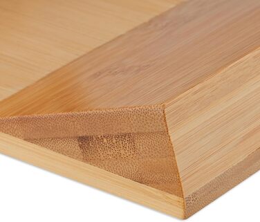Relaxdays Knife Block Drawer, for 9 Knives & Honing Steel, Bamboo Knife Block Lying, HxWxD: 5.5 x 13 x 40 cm, natural
