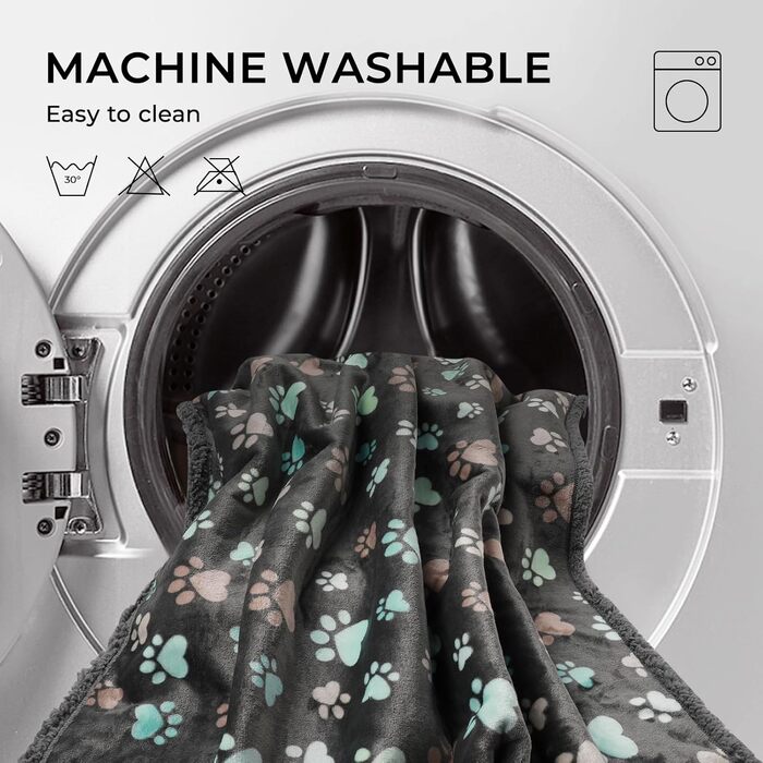 Водонепроникний коврик для собак Luciphia, флісовий, миючий, для собак та котів, захист дивану, ліжка, автокрісла, меблів, темно-сірий, розмір M (100 x 145 см)