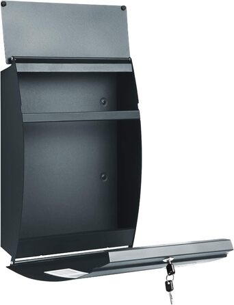 Поштовий ящик настінний SONGMICS з вікном, для імен та 2 ключів, сірий антрацит GMB030G02