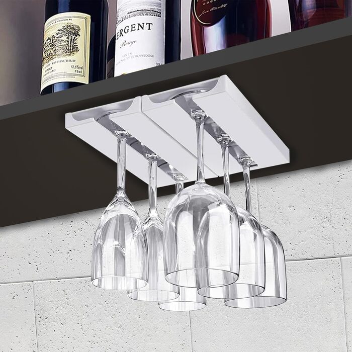 Підвісні тримачі для келихів вина ROLMZJX (2 шт.) - чорний та білий, для дому, ресторану, бару