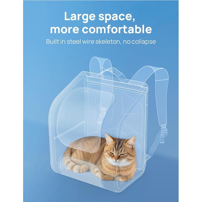 Рюкзак для кота Pecute з вікном-бульбашкою, переноска для тварин, сірий (42x32x26 см)
