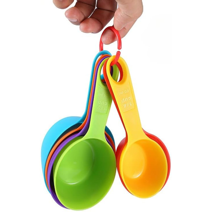 12-Piece Baking Tool Set for the Kitchen, Measuring Spoons, Plastic Measuring Cups with Scale, Measuring Cup for Milk, Coffee Spoons, Kitchen Utensils