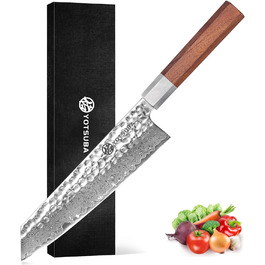 Кухонний ніж YOTSUBA Hackmesser 18 см, кухонний тесак, професійний ніж для м'яса та овочів, з ергономічною ручкою Pakkawood