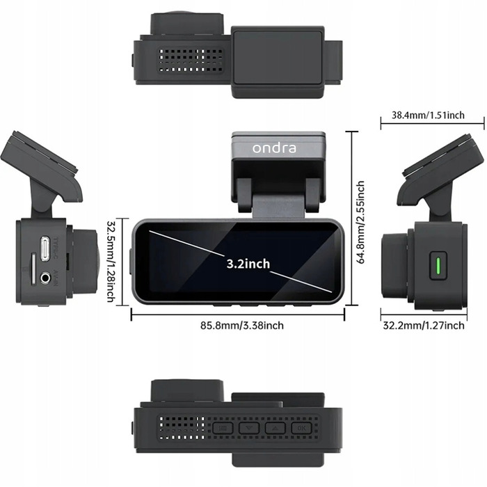 Автомобільний відеореєстратор 4K Ultra HD з GPS, Wi-Fi та камерою заднього виду