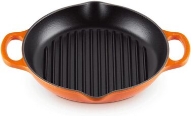 Чавунна кругла гриль-сковорода Le Creuset Signature 25 см, для всіх типів плит і духовок, червона (Ofenrot)