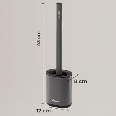 Щітка для унітазу Vileda Silikon з нержавіючою сталею – гігієнічна та довговічна, з гнучкою головкою та 2 зонами очищення