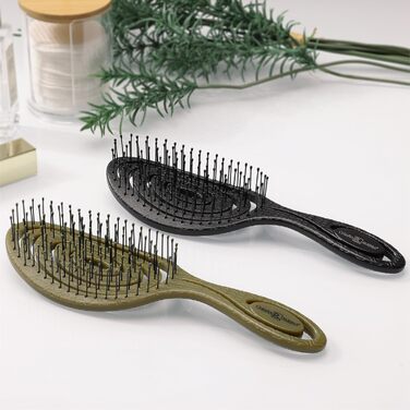 Щітка для волосся Chiara Ambra без заплутування - для жінок та чоловіків - розпушувач для кучерявого та довгого волосся - екологічна щітка-розпушувач, щітки для волосся - (Оливковий)